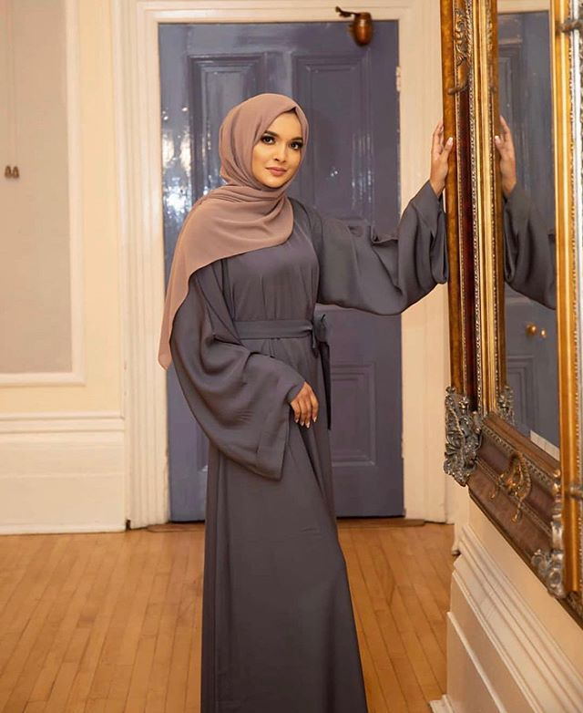 Trendy Muslim Dress - Solid Color, Large Size Tie - Hot Sale on AliExpress, eBay, and Amazon Middle East-Dubai (Product Code: 6394)