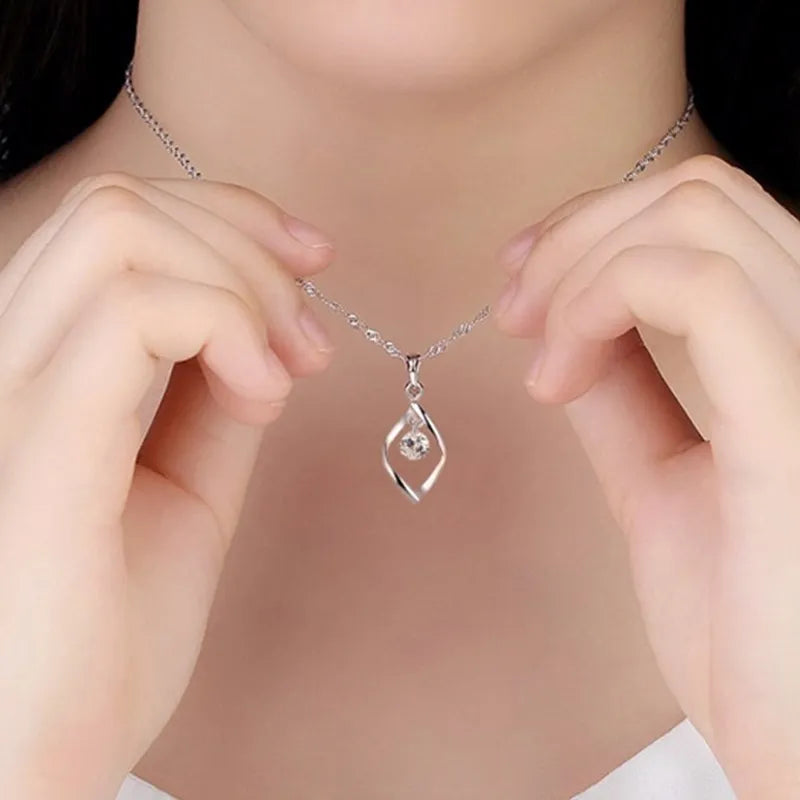 NEHZY 925 sterling silver women's fashion new jewelry high quality crystal zircon retro simple pendant necklace long 45CM
